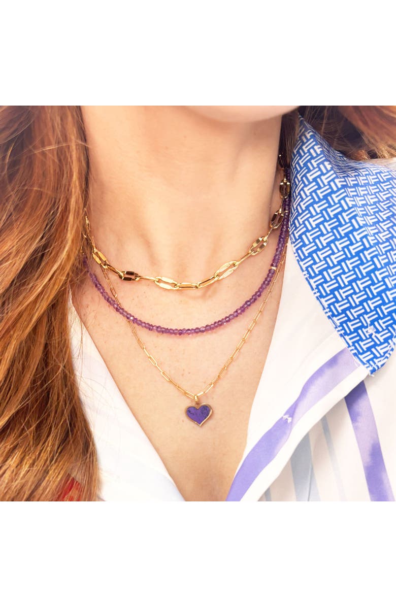 The Lovery Fine Jewelry Amethyst Bead Necklace, Alternate, color, Amethyst