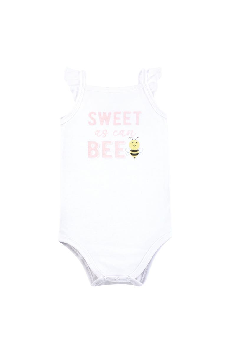 Hudson Baby Coordinated Bodysuit Outfit with Shorts and Socks, Alternate, color, Bee Pink Daisy