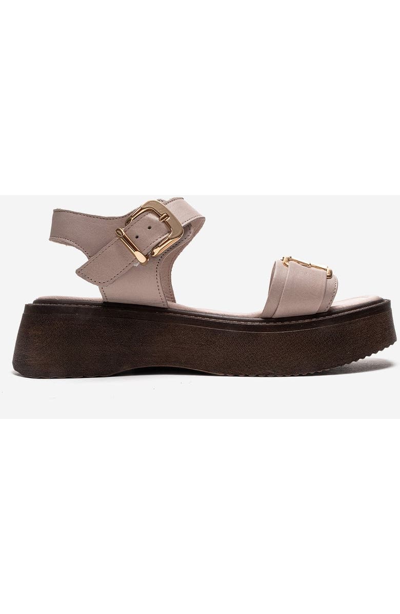 Forever & Always Shoes Lone Leather Platform Sandal, Alternate, color, Off-White