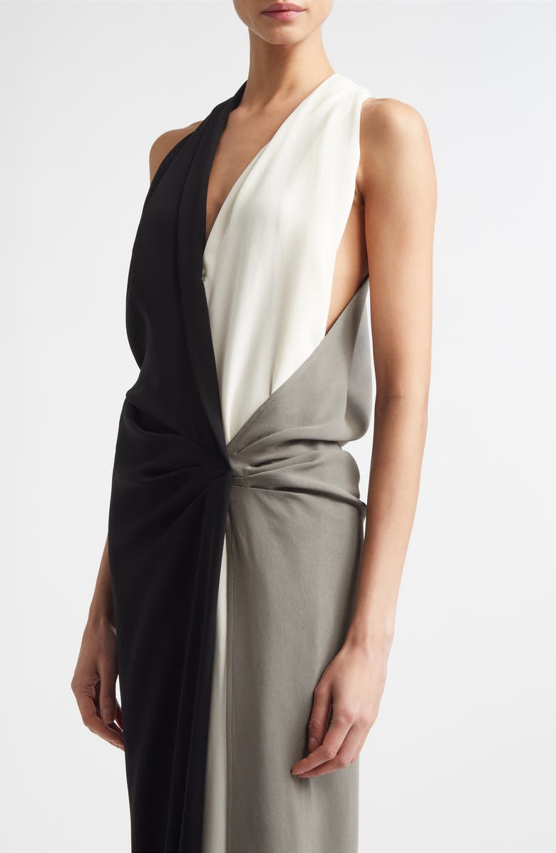 Proenza Schouler Elsa Colorblock Matte Double Crepe Dress, Alternate, color, Black Multi