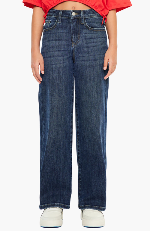 Kancan Andy High Rise Wide Leg Jeans In Blue