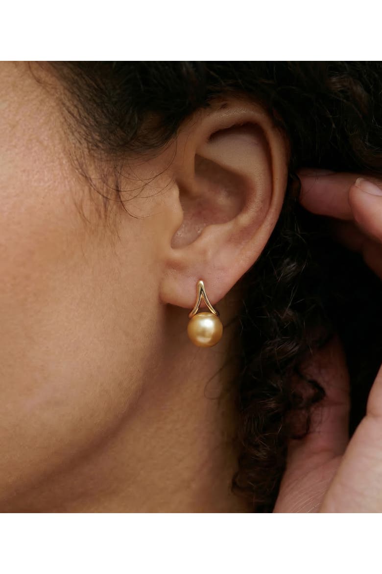 Golden Pearl Lindsey Earrings, Alternate, color, Yellow Gold