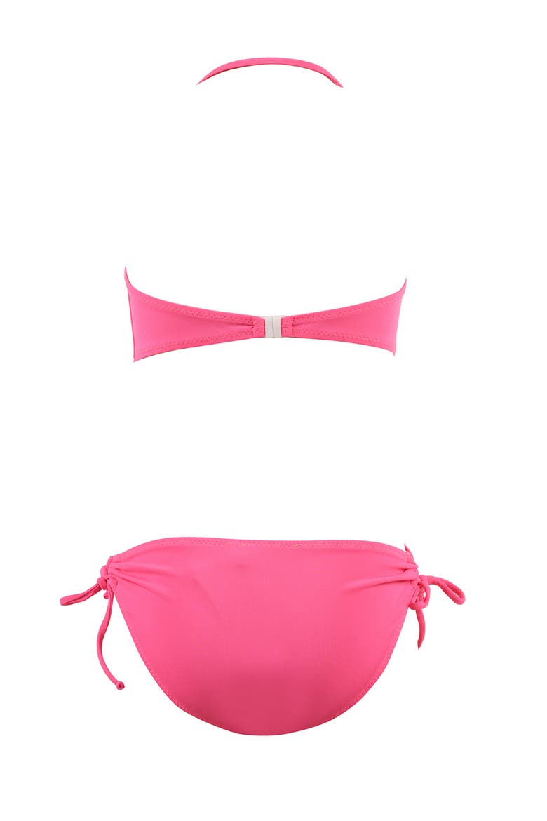 Strapless Shell-Adorned Halter with Side Ties One-Piece Swimsuit, Alternate, color, Pink