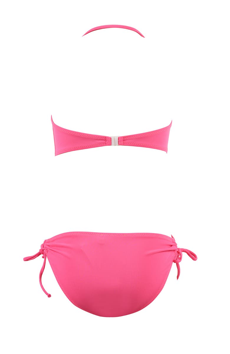 NESSI BYRD Strapless Shell-Adorned Halter with Side Ties One-Piece Swimsuit, Alternate, color, Pink