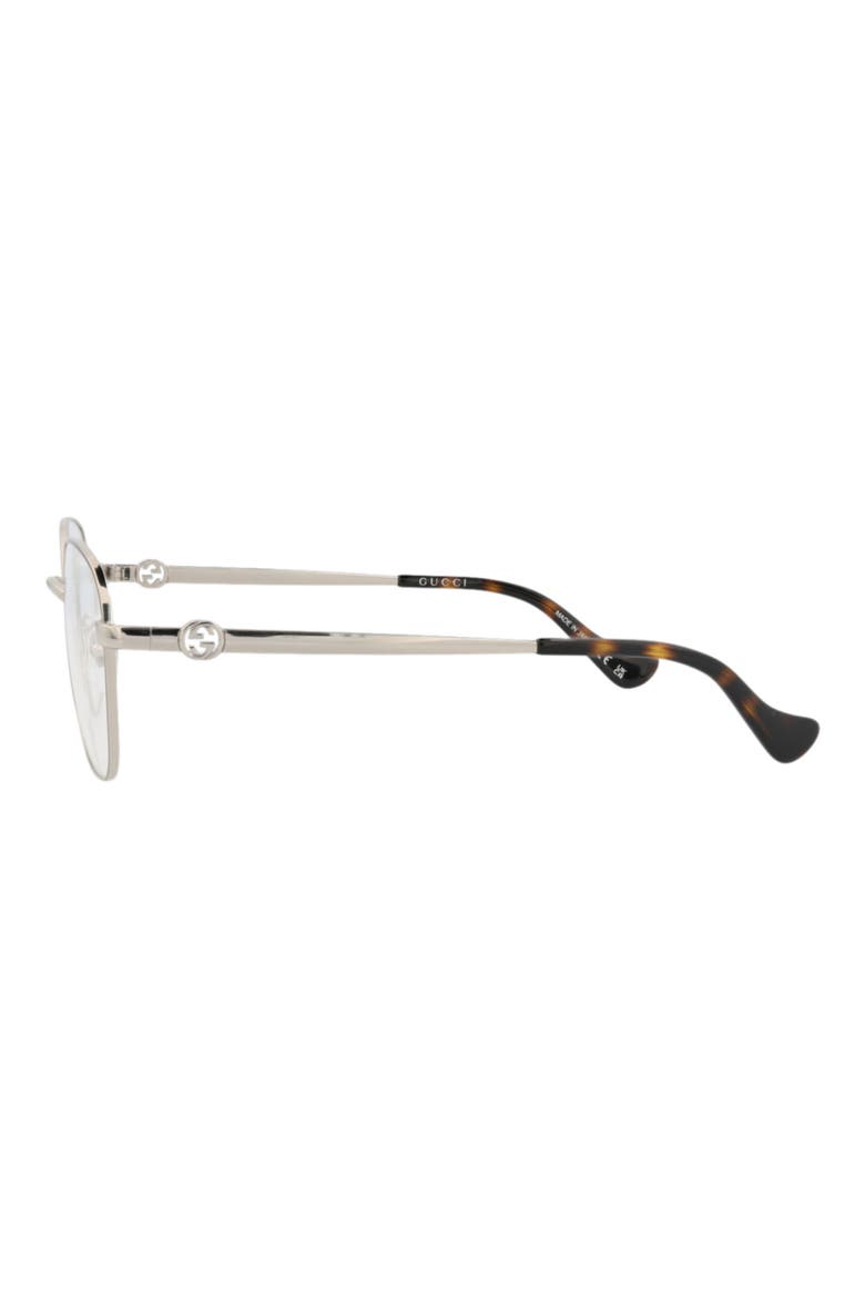53mm Rounded Optical Glasses, Alternate, color, SILVER SILVER TRANSPARENT