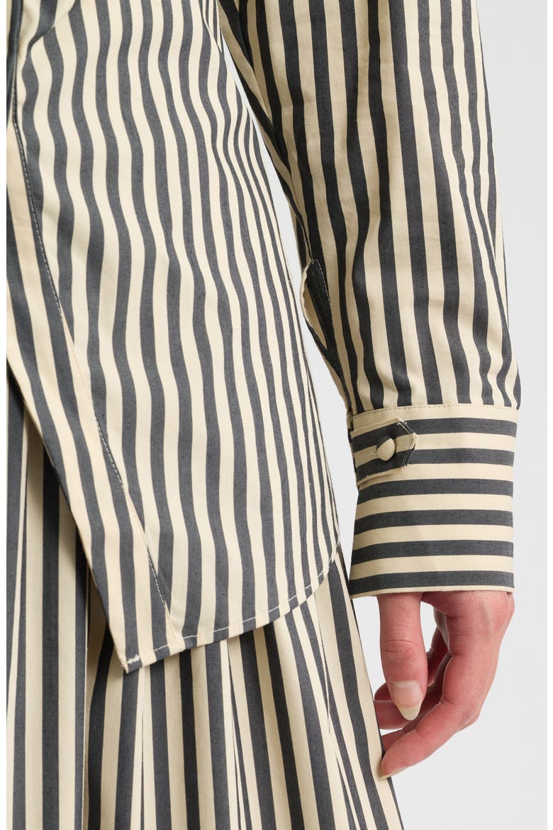 The Tinsley Striped Button-Up Shirt, Alternate, color, NOIR KHAKI