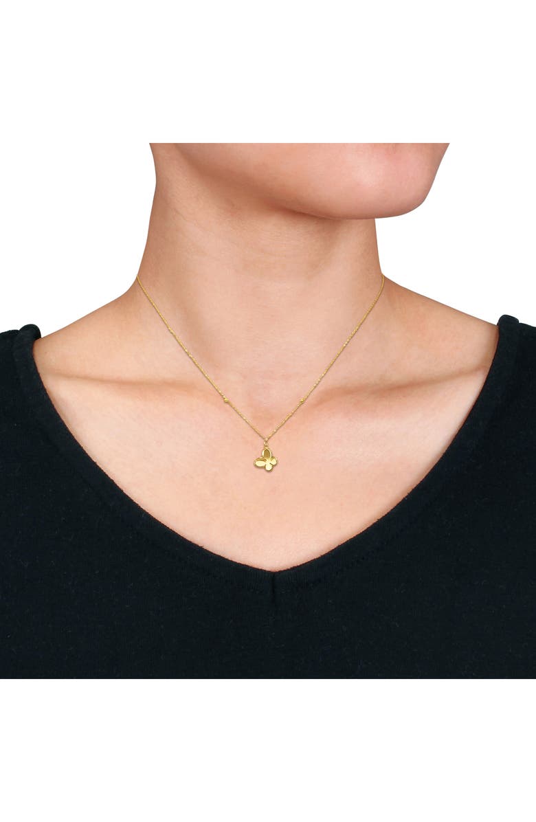DELMAR 14K Yellow Gold Butterfly Pendant Necklace, Alternate, color, 