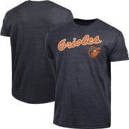 Champion Men's Champion  Black Baltimore Orioles Cooperstown Wordmark Lockup Tri-Blend T-Shirt