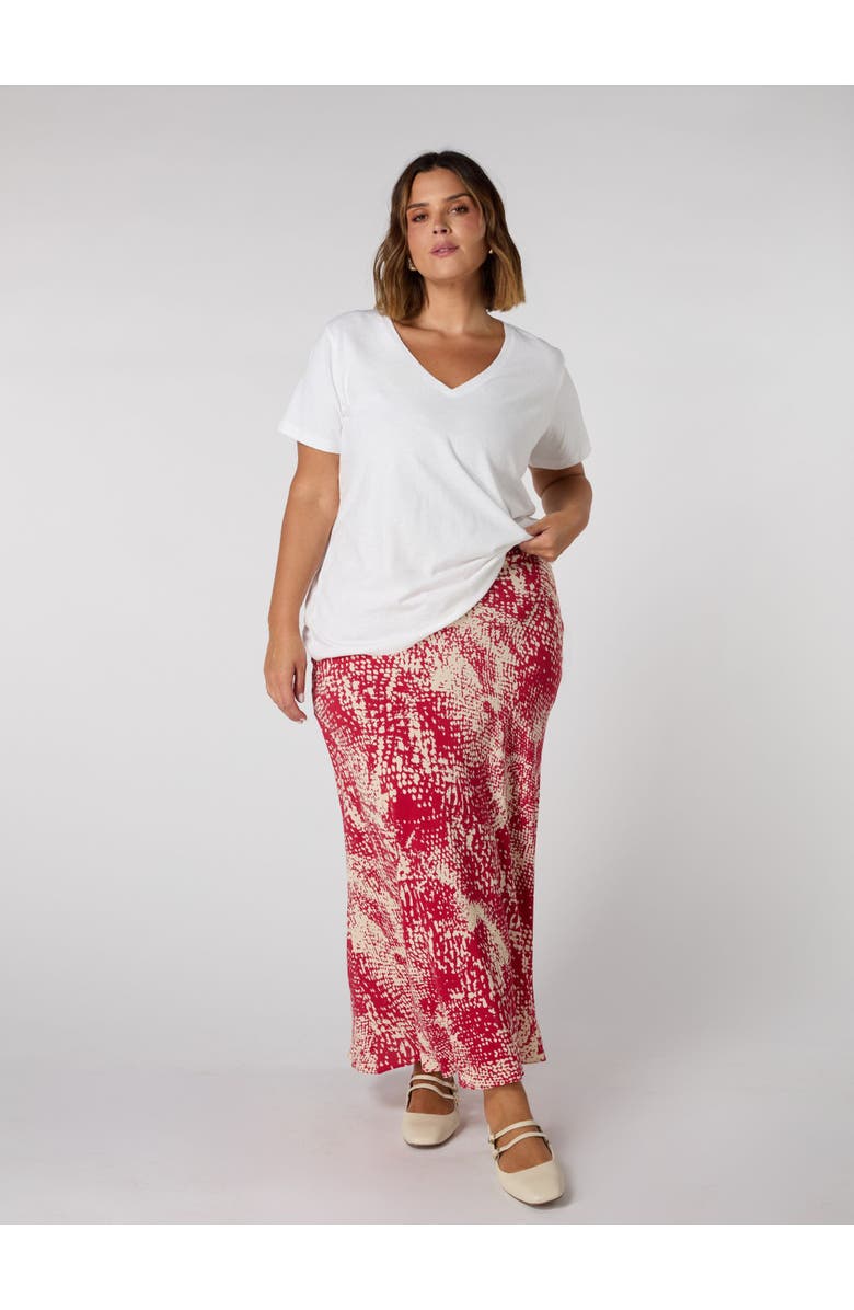 Live Unlimited Snake Print Midaxi Skirt, Main, color, Red Snake