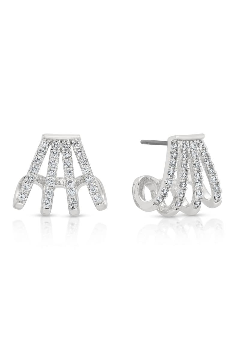 Angel Wings Drop Earrings, Main, color, SILVER