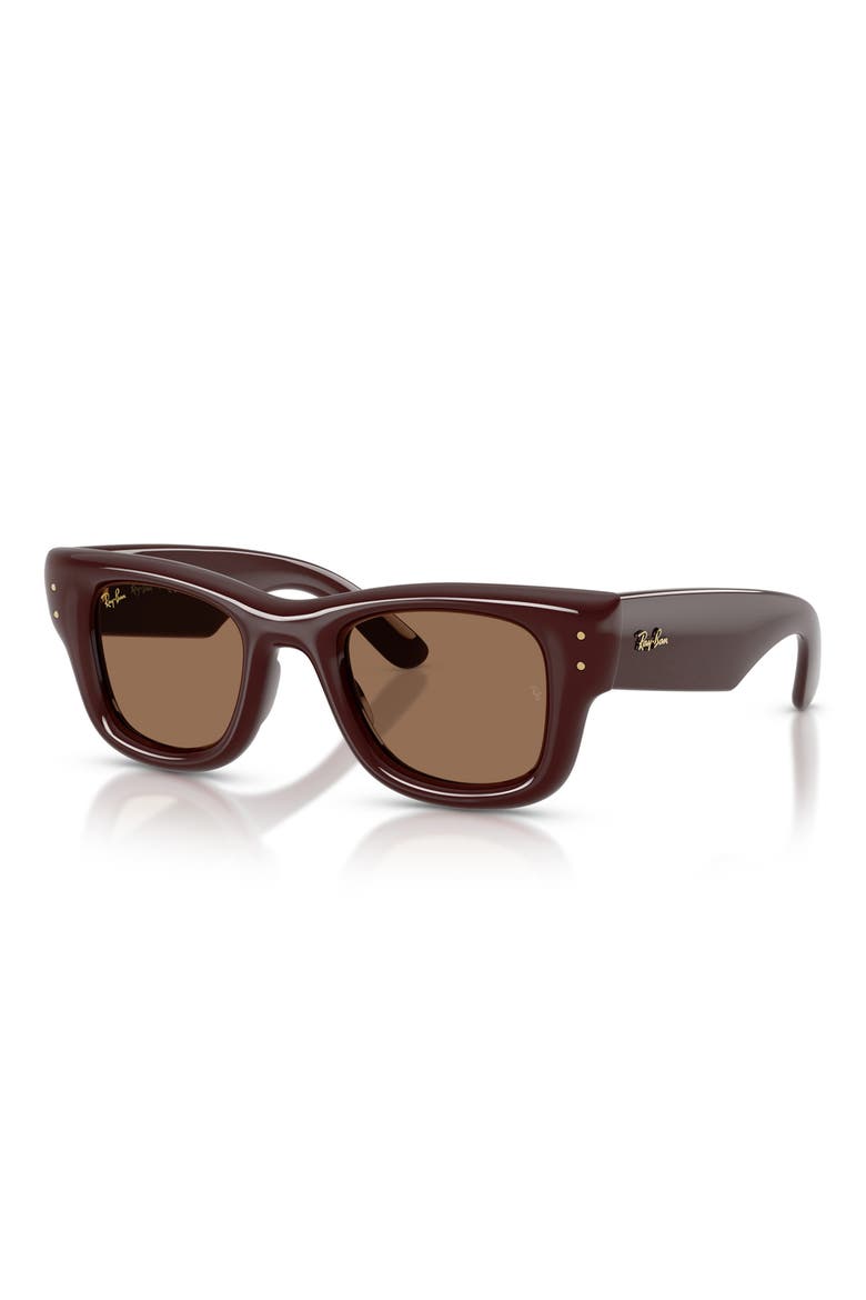 Wayfarer Puffer 47mm Square Sunglasses, Alternate, color, DARK BROWN / DARK BROWN