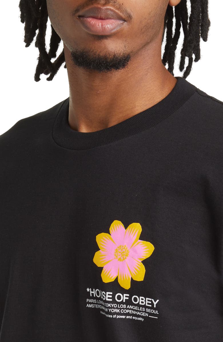 Obey House of Flower Graphic Tee, Alternate, color, 