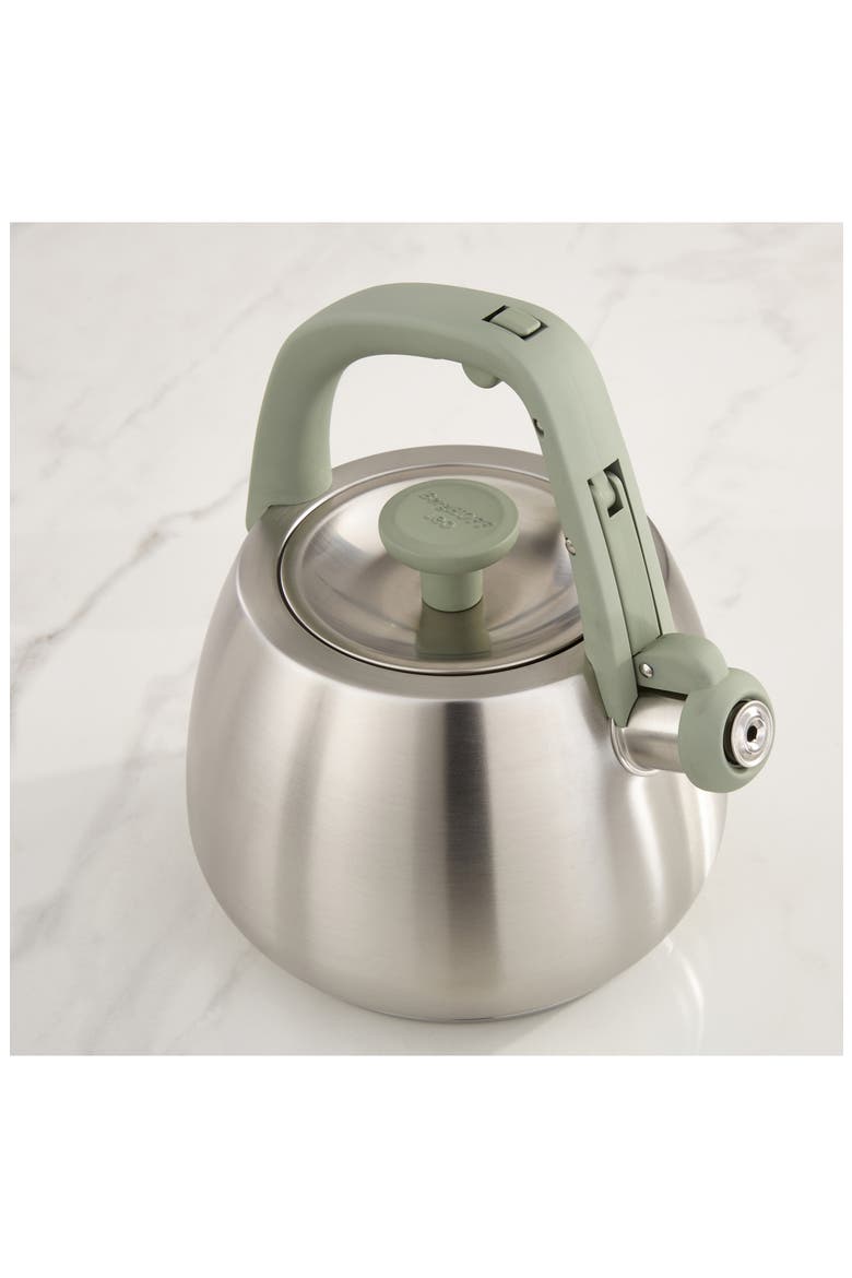 Leo 2.1-Quart Whistling Kettle, Alternate, color, SAGE