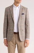 SOUL OF LONDON Plaid Stretch Cotton and Linen Blazer