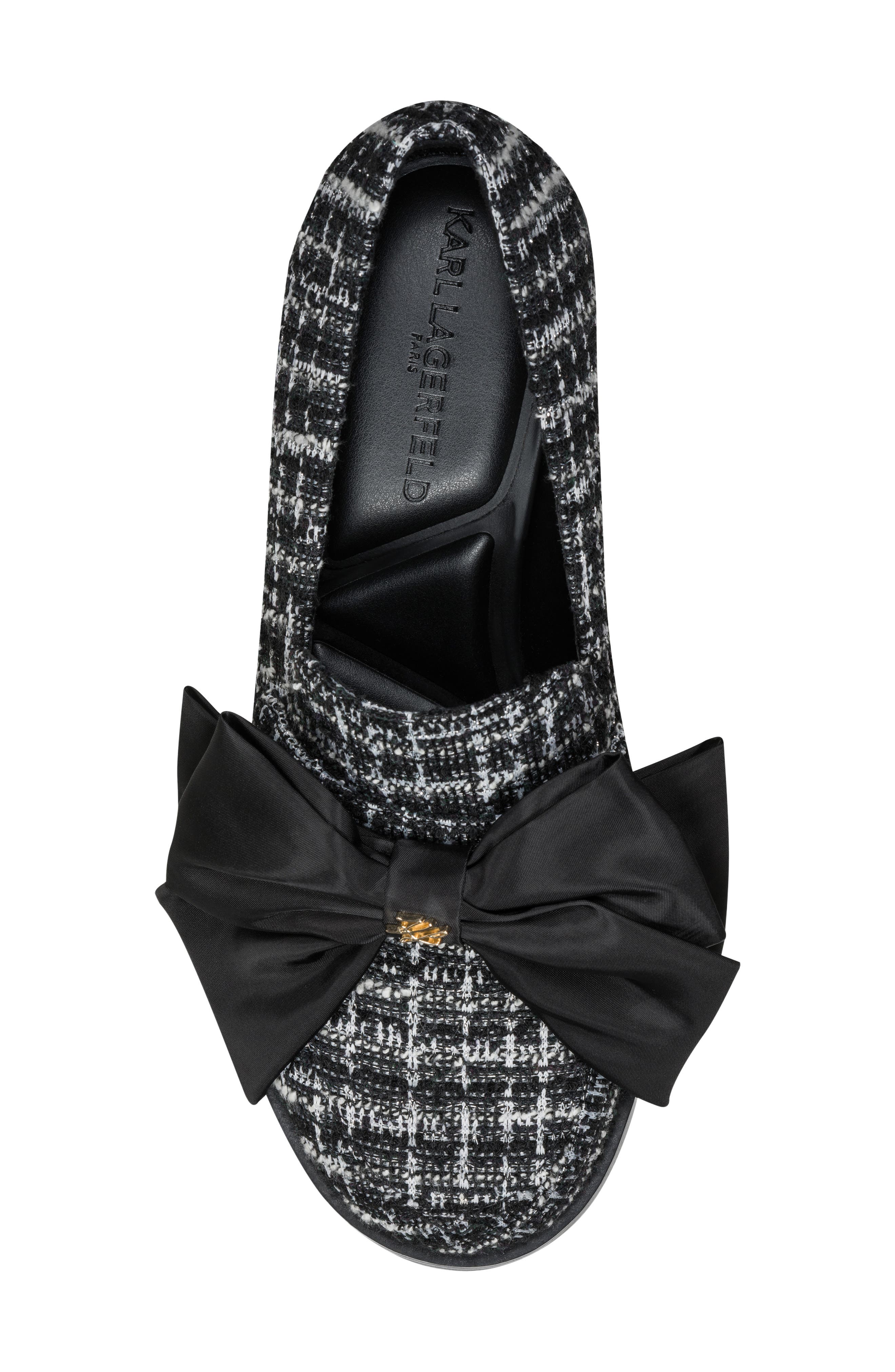 Camilia Bow Loafer, Alternate, color, BLACK/ WHITE