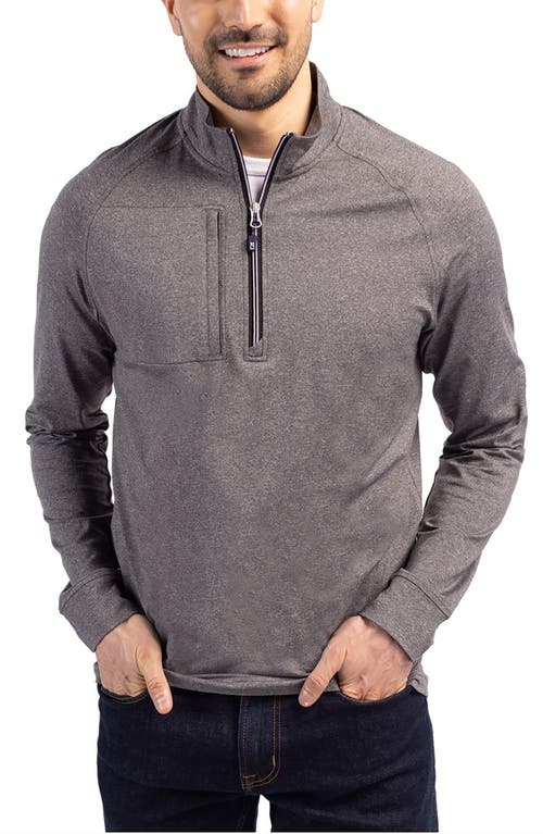 Cutter & Buck Adapt Heather Quarter Zip Pullover in Black Heather  product