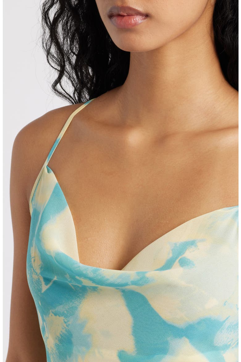 Abstract Print Georgette Midi Dress, Alternate, color, MID GREEN