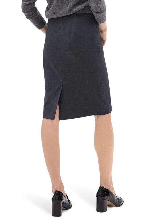 Theory Trace Slim Fit Stretch Wool Skirt In Charcoal Melange