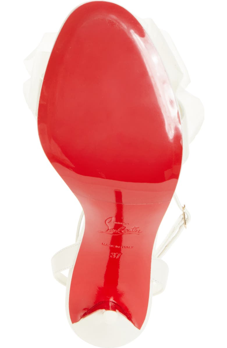 Christian Louboutin Miss Z Flora Ankle Strap Sandal, Alternate, color, Bianco/ Ivoire/ Lin Snow