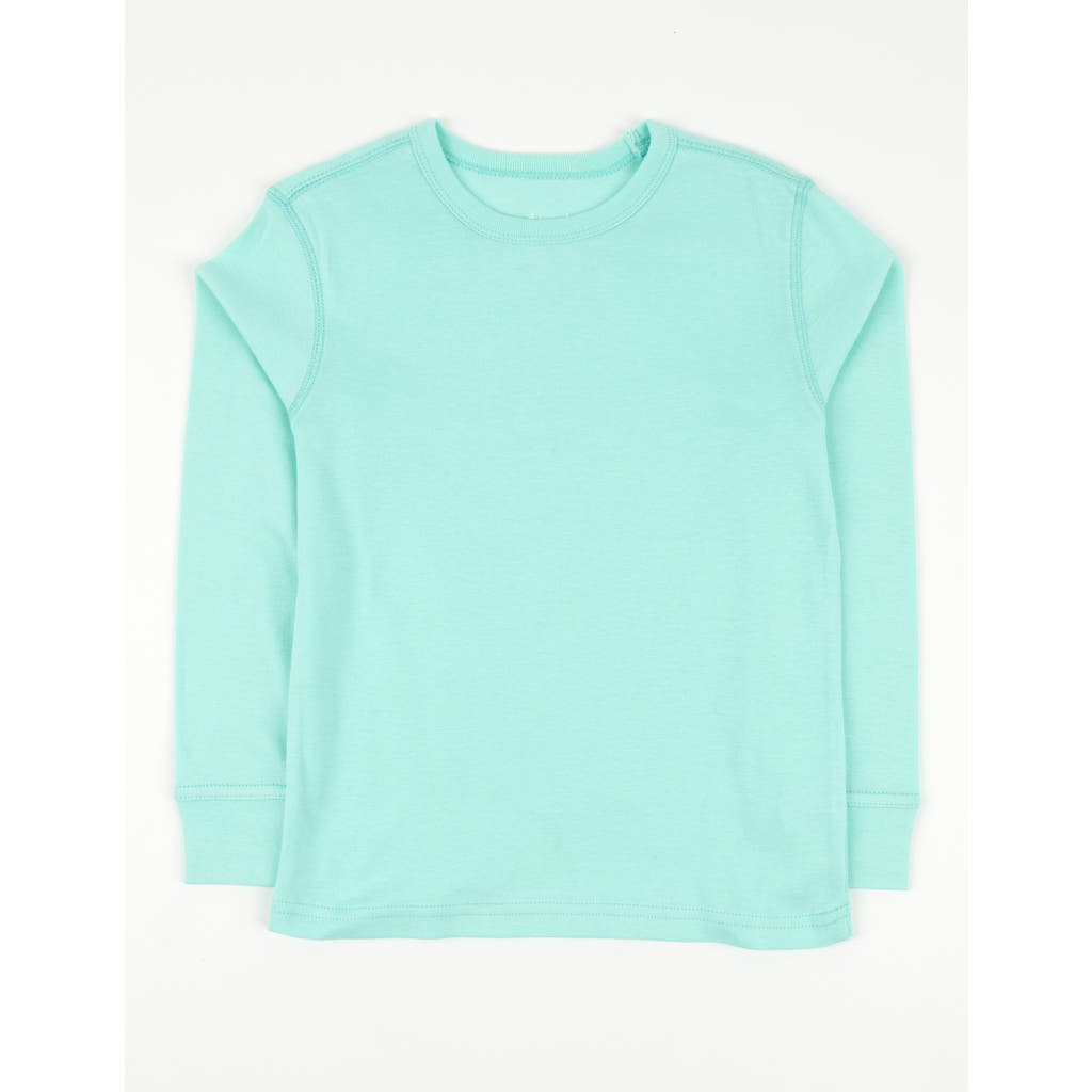 Leveret Kids Long Sleeve T-shirt, 100% Cotton, Solid Colors In Green