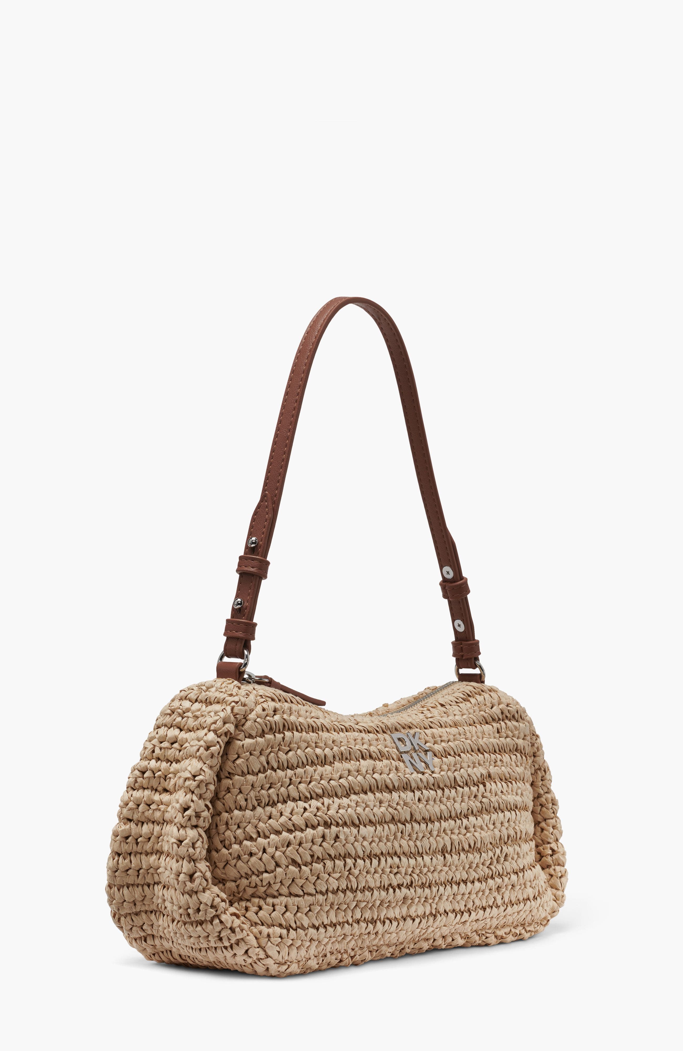 DKNY Remy Top-Zip Shoulder Bag, Alternate, color, Black/Natural