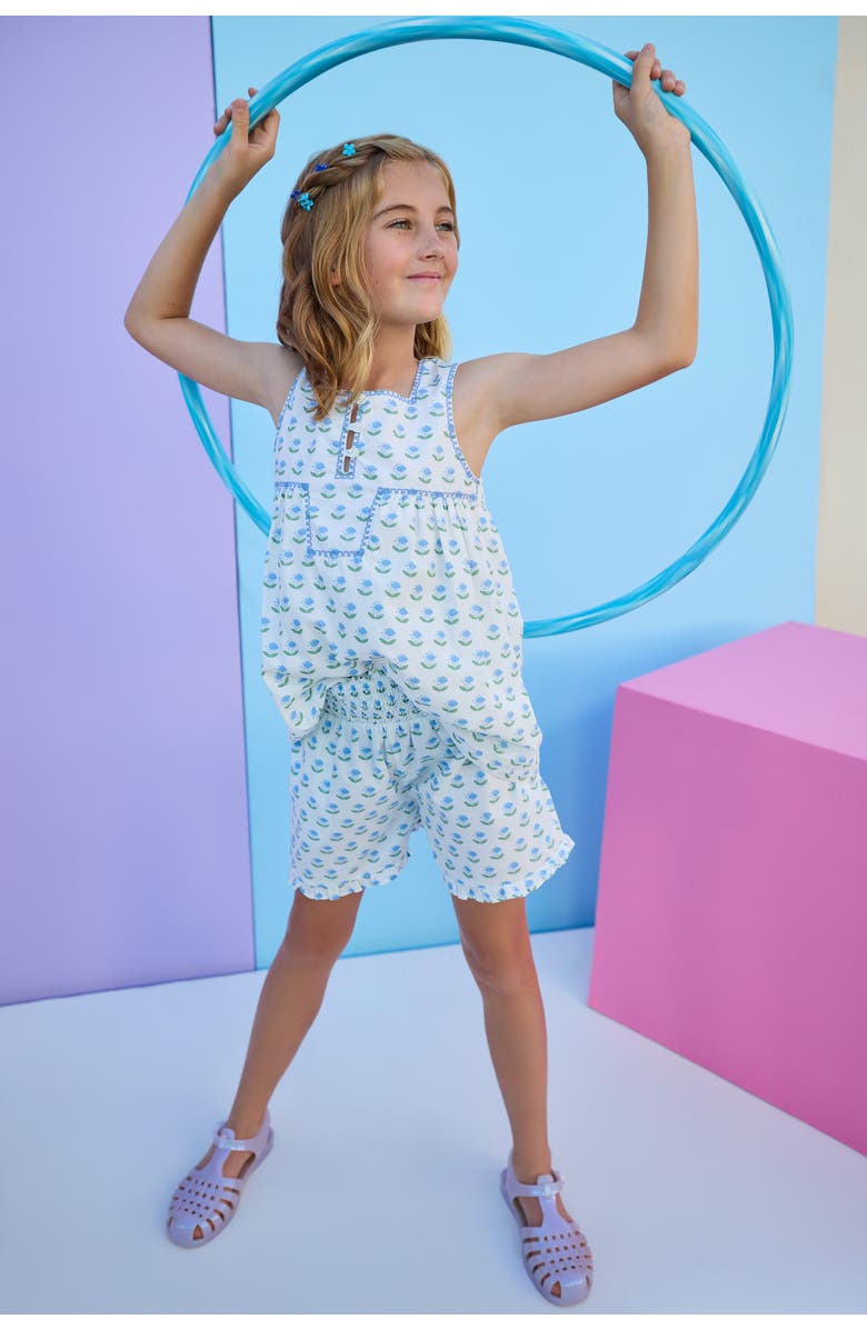 BISBY Kids' Keystone Top, Alternate, color, Blue Tulip Block Print