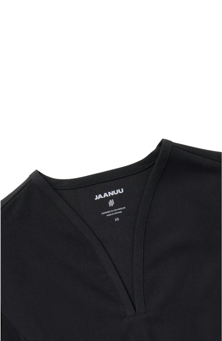 JAANUU Calix Women's 2-Pocket Tailored V-Neck Scrub Top, Alternate, color, Black