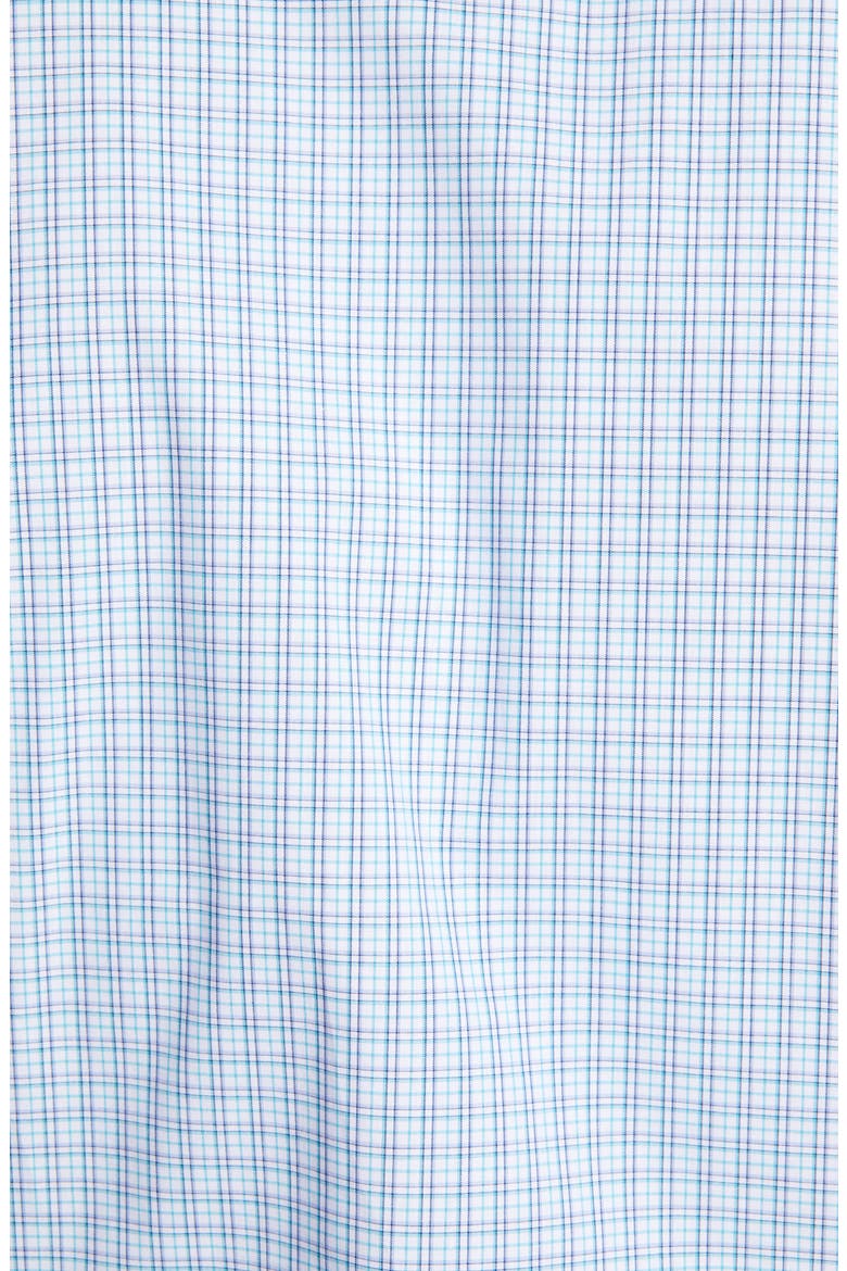 Trim Fit Non-Iron Plaid Dress Shirt, Alternate, color, TEAL SCUBA