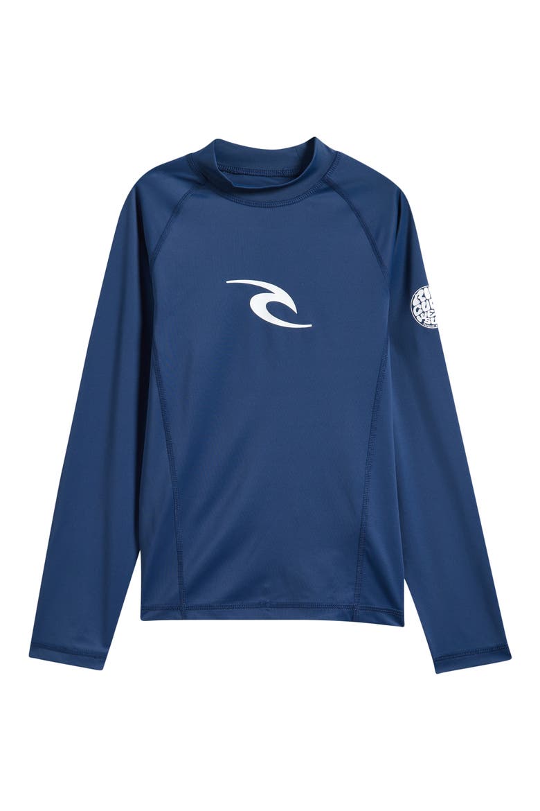 Kids' Waves Up Long Sleeve Rashguard, Main, color, LIGHT NAVY