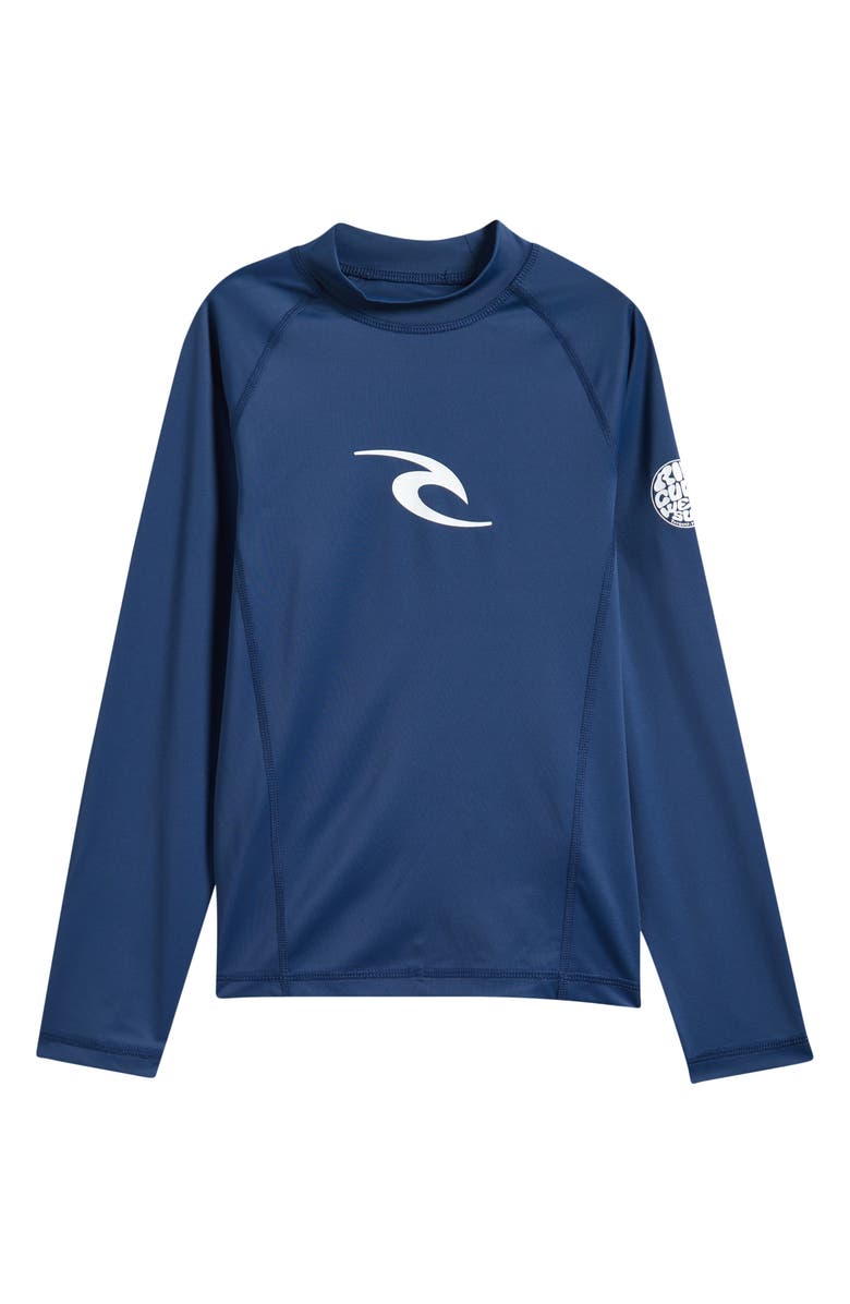 Rip Curl Kids' Waves Up Long Sleeve Rashguard, Main, color, Light Navy