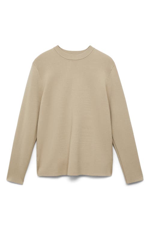 Mango Regular Fit Viscose Blend Crewneck Sweater In Neutral