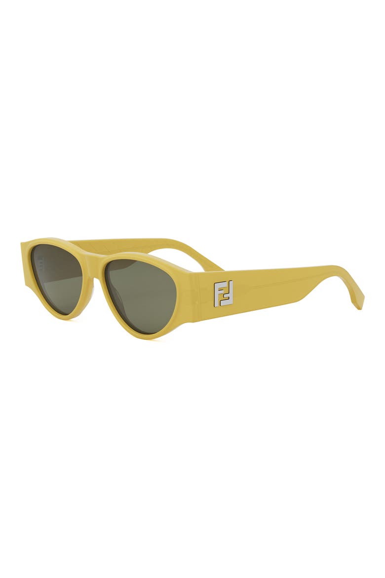 FF 55mm Oval Sunglasses, Alternate, color, SHINY YELLOW / GREEN