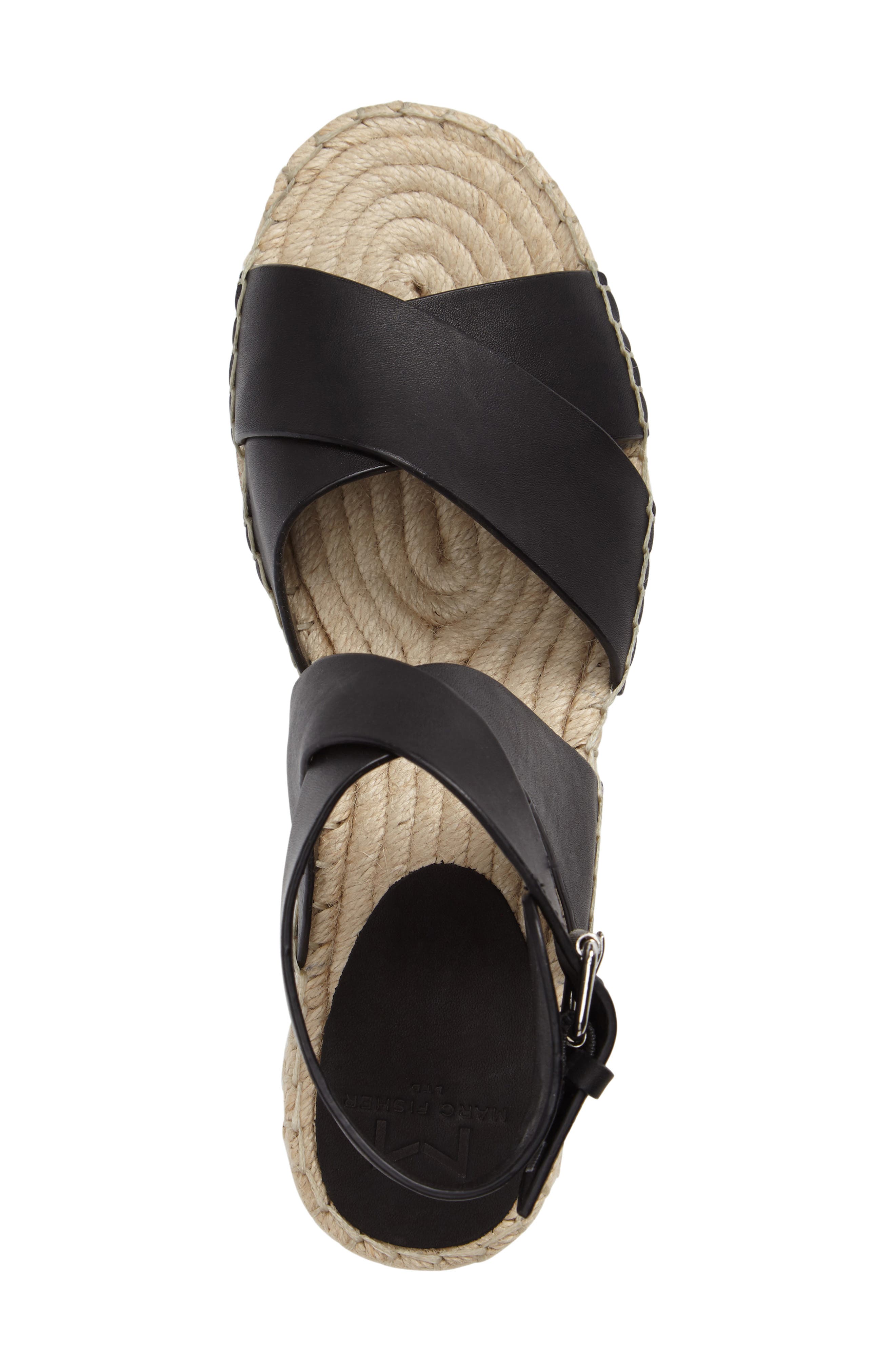 Greg Platform Wedge Sandal, Alternate, color, BLACK LEATHER