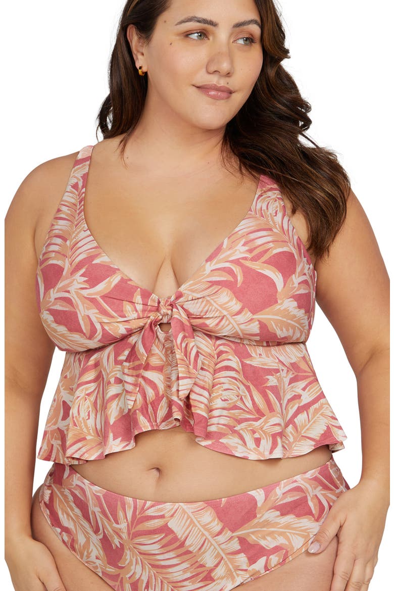 Chagall Tankini Top, Alternate, color, CORAL