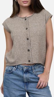 Blu Pepper Cap Sleeve Crop Cardigan