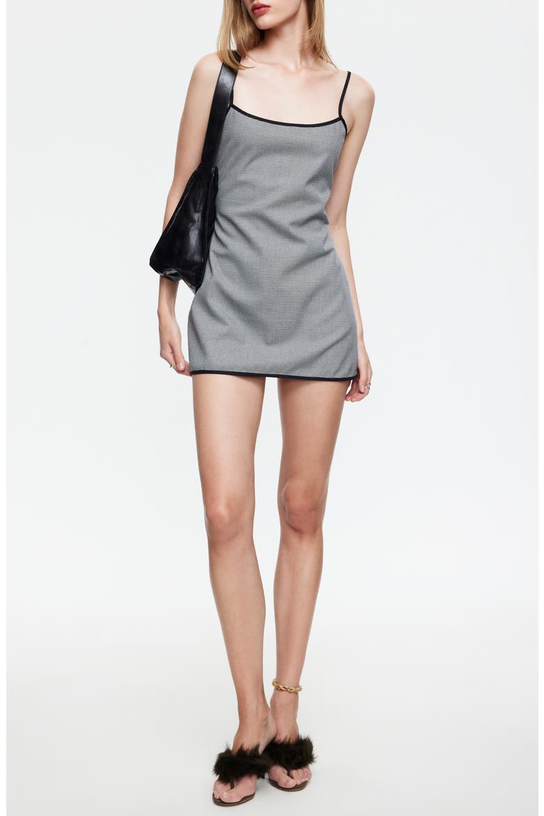 Voyage Houndstooth Minidress, Main, color, NOIR GINGHAM