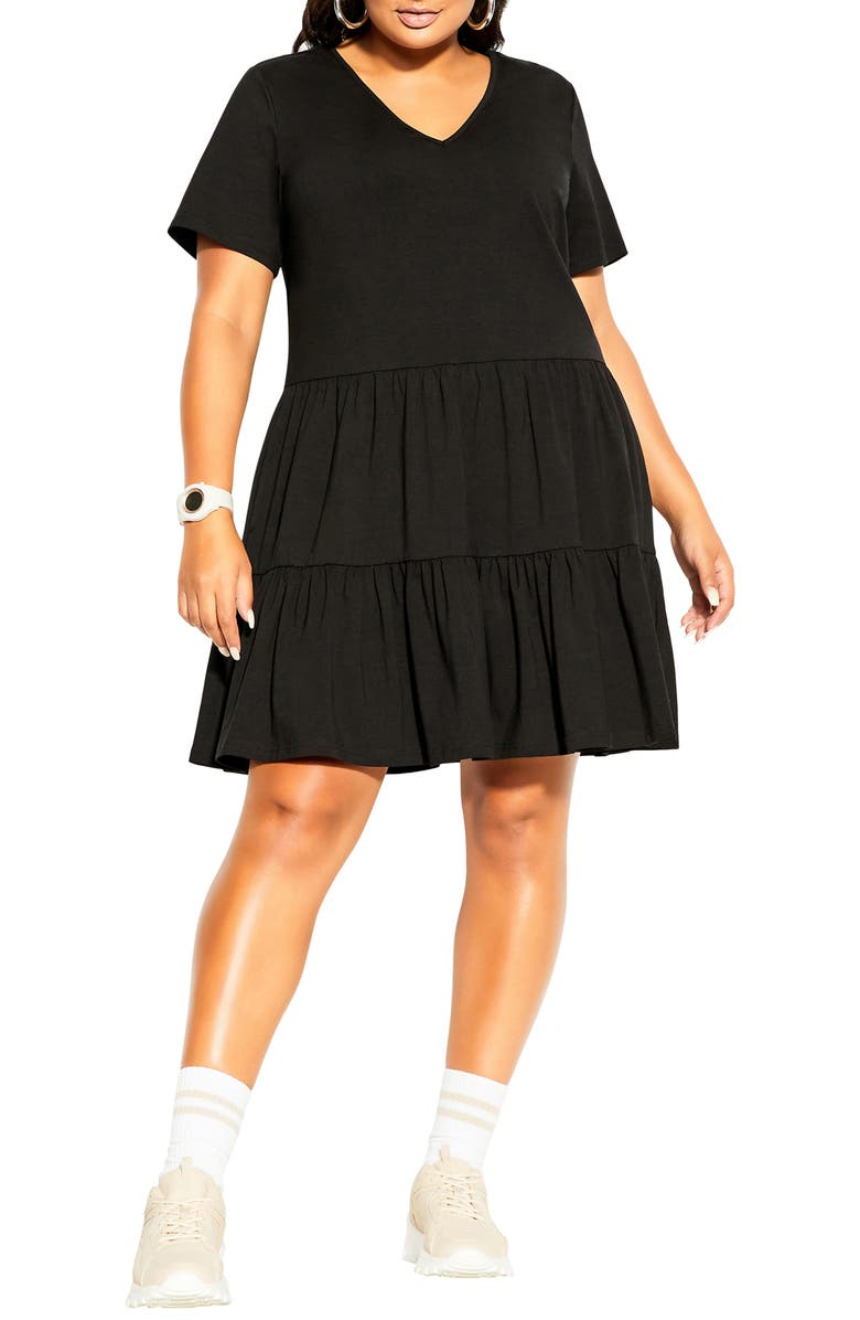 City Chic Social Tier Dress, Main, color,