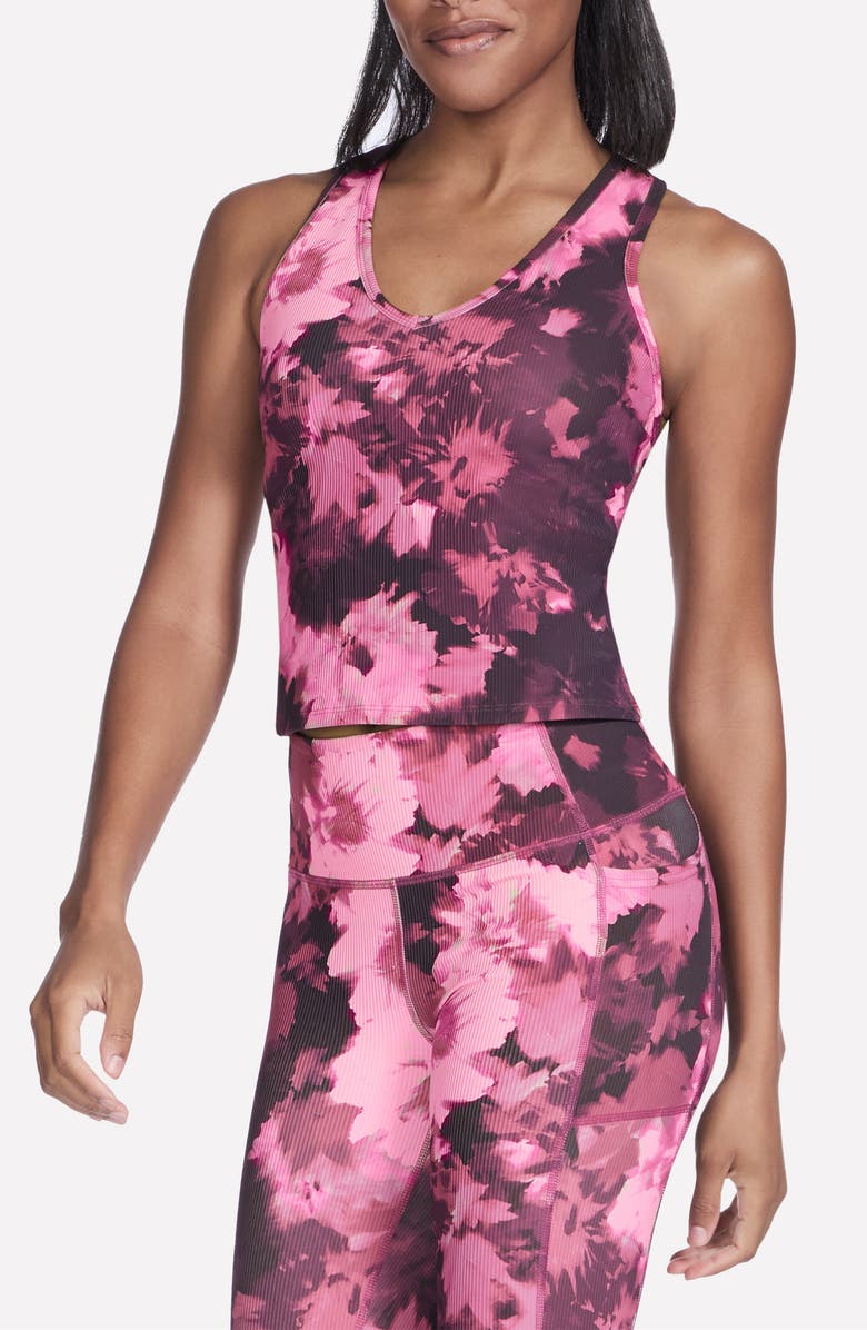 SKECHERS GoFlex Ribbed Crop Tank, Main, color, Inbloom Burgundy