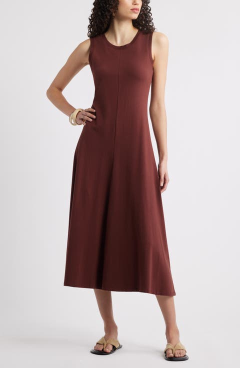 Sleeveless Cotton Blend Dress