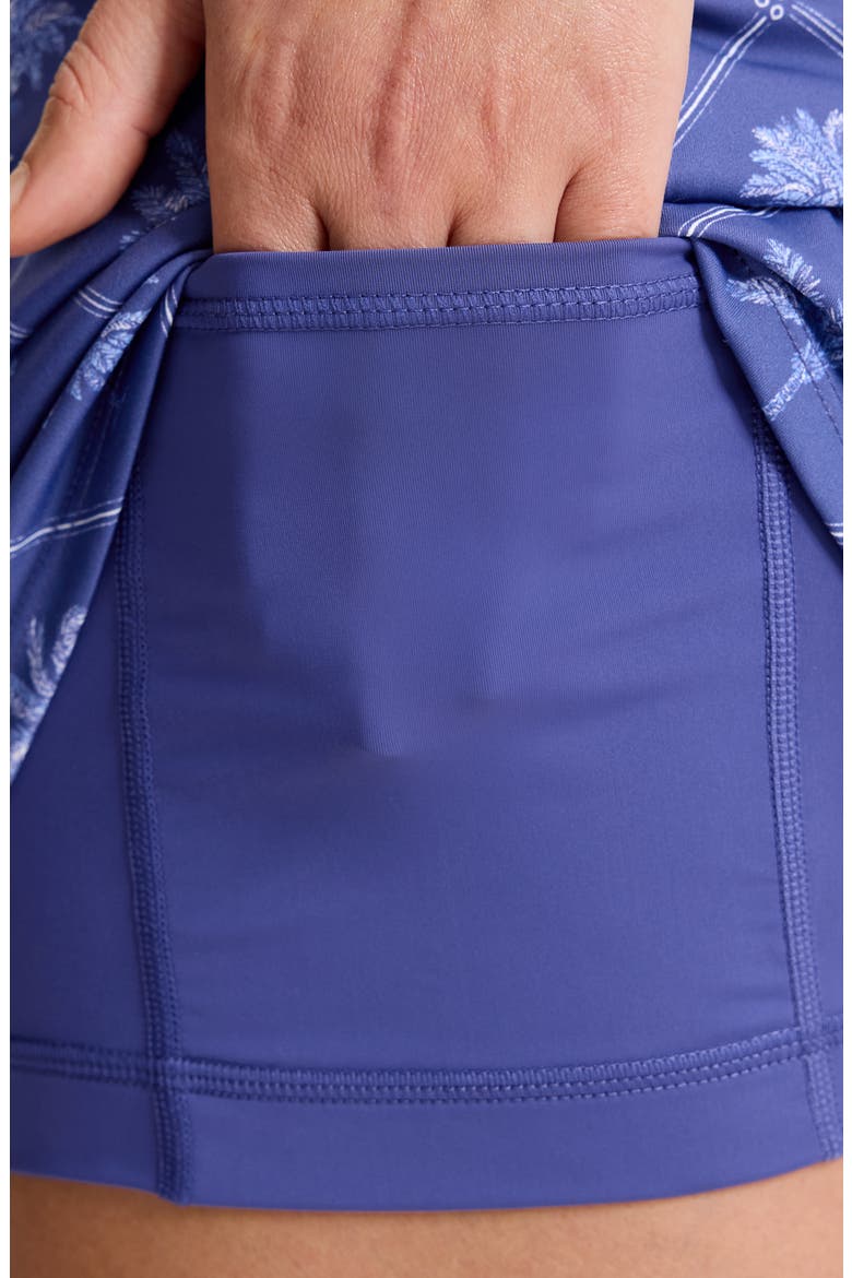 Abby Getaway Frond Print Skort, Alternate, color, SANIBEL BLUE