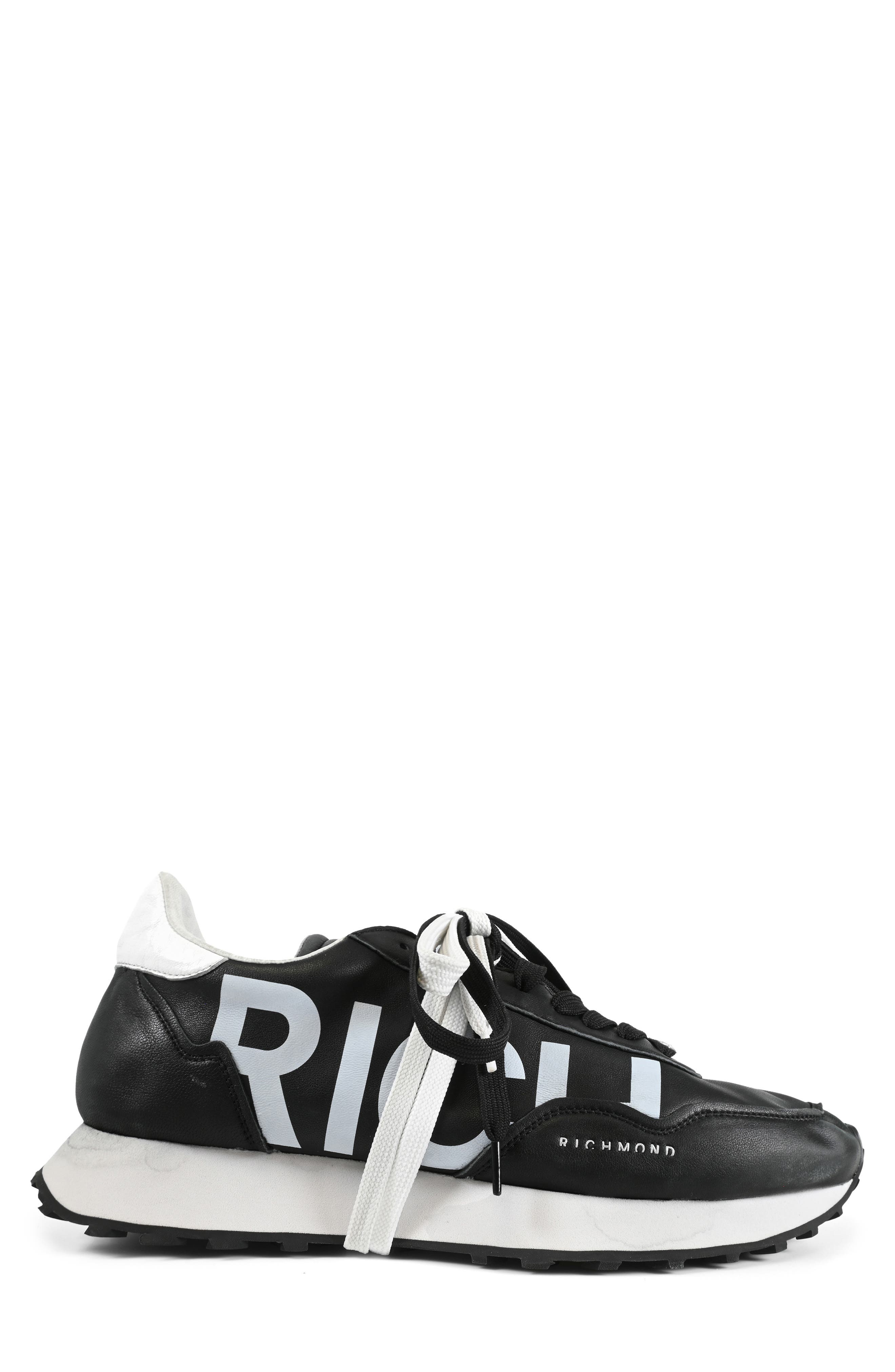 JOHN RICHMOND Rich Runners Sneaker, Alternate, color, Black/ White