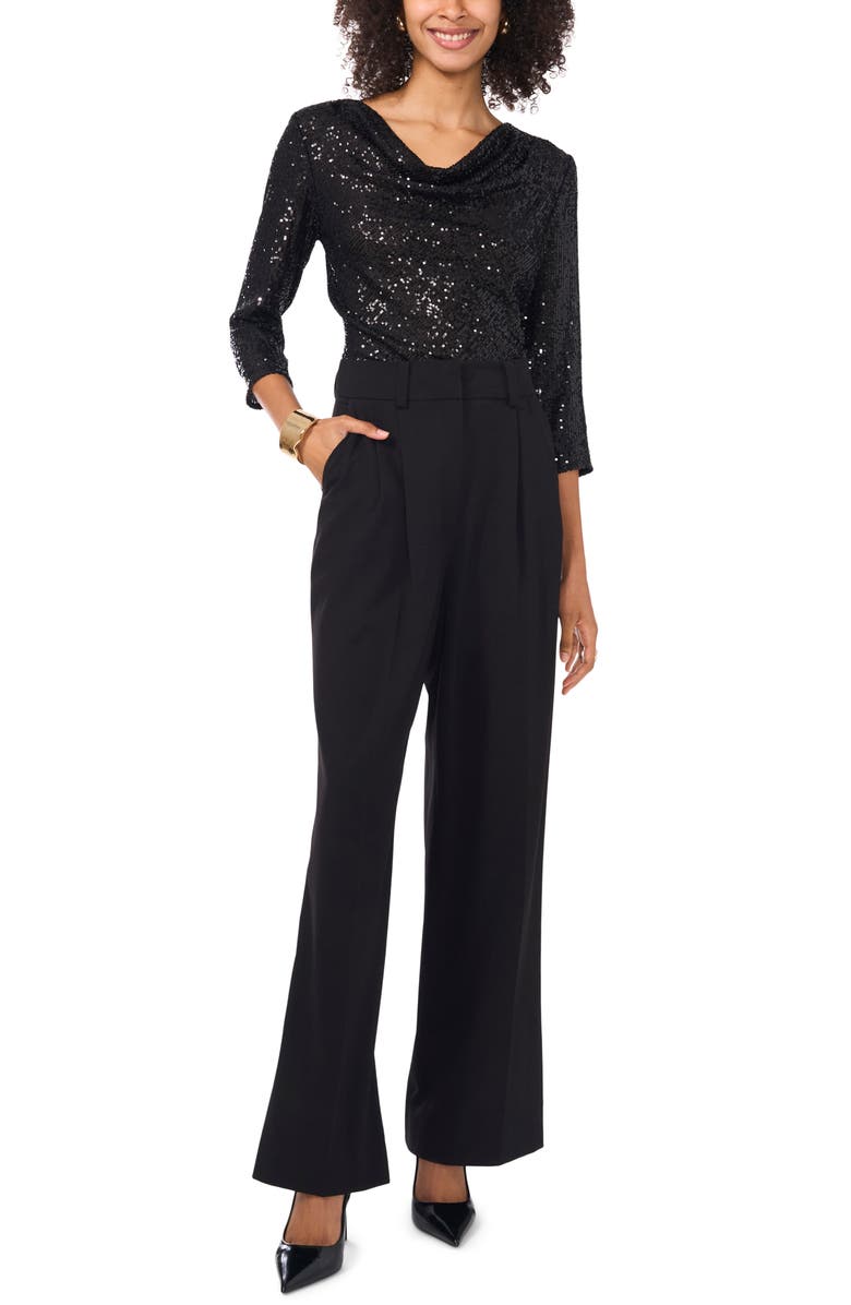 Vince Camuto Sequin Cowl Neck Top, Alternate, color,