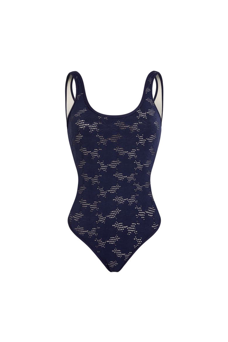 Low-back One-piece Swimsuit, Main, color, Navy