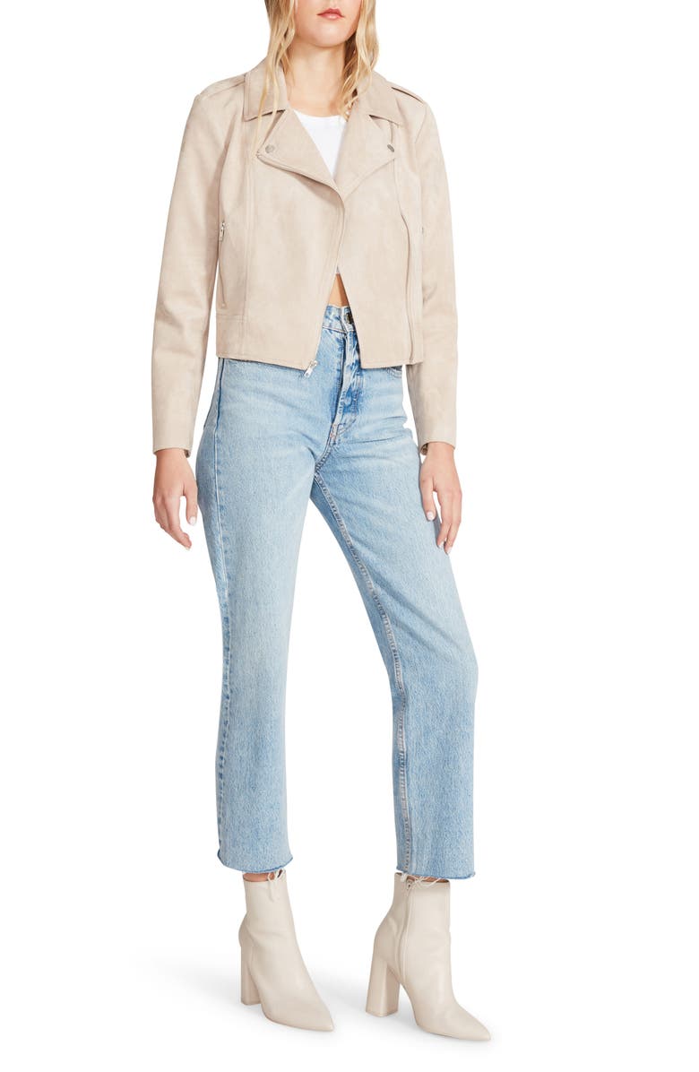 Steve Madden Faux Suede Moto Jacket, Alternate, color, 