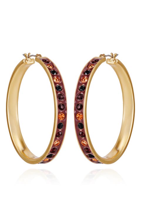 Crystal Enamel Hoop Earrings