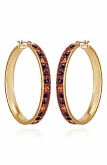 GUESS Crystal Enamel Hoop Earrings