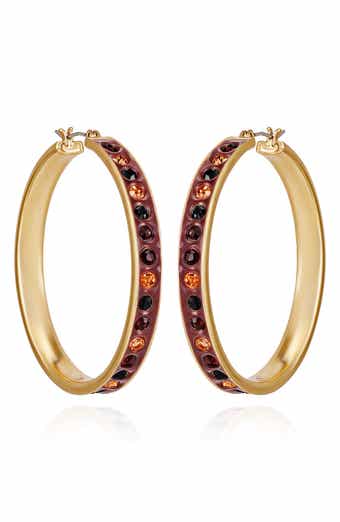 GUESS Crystal Enamel Hoop Earrings