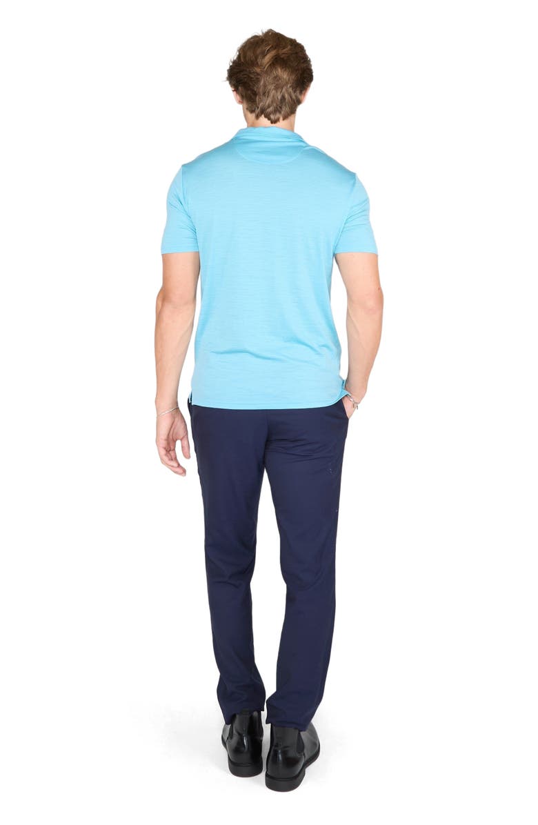 Lords of Harlech Bobby Merino Wool Johnny Collar Polo, Alternate, color, Teal