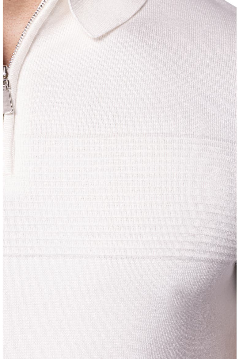 Ottoman Accent Short Sleeve Half-Zip Sweater, Alternate, color, WHITE