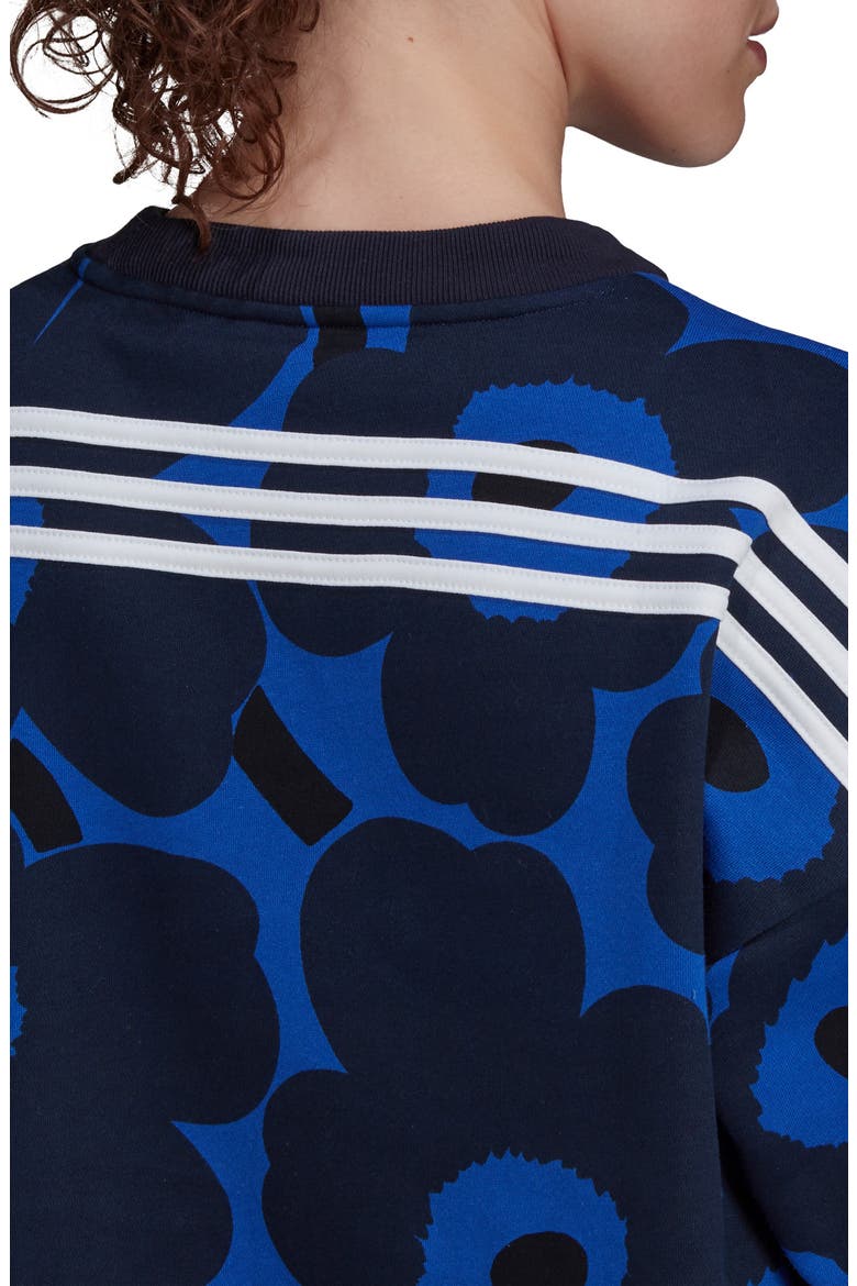 x Marimekko Long Sleeve Fleece Dress, Alternate, color, BOLD BLUE